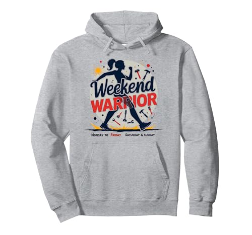Weekend Warrior Labor Days zur Stärkung von Frauen Pullover Hoodie, Unisex für Erwachsene, Grau Meliert, S von Generic
