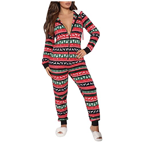 Weich Pyjama Schlafanzug mit Kapuze Hausanzug Einfarbig Schlafoverall Einteiler SchlafanzüGe Mit Kapuze Onesie Schlafoveralls mit Kapuze Einteiler Onesie Schlafanzug Overall Lang Pyjama Hausanzug von Generic