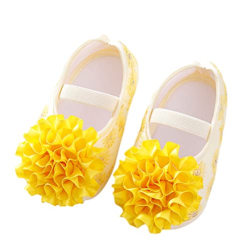 Weiche Schuhe Babyschuhe Kleinkind Mädchen Kleinkind Jungen Schuhe Prinzessin Kleinkind Baby Turnschuhe Baby Monat (Yellow, 12-15Months) von generic