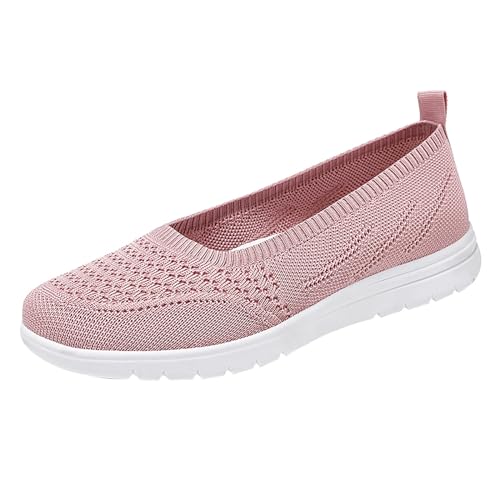 Weiche orthopädische Damenschuhe, atmungsaktiv, gewebt, zum Gehen, Slip-on-Schaumstoffschuhe, Freizeitschuhe Damen Outdoor Schuhe 40 (Pink, 36) von Generic