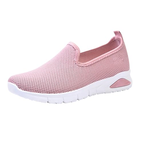 Weiche orthopädische Schuhe für Damen, atmungsaktiv, gewebt, zum Gehen, Slip-On-Schaumstoffschuhe, Fußgewölbeunterstützung, Hände, Slip-In-Sneaker Damen Sneaker Schuhe 39 (Pink, 36) von Generic