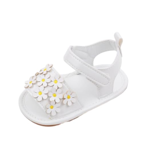 Weicher Leder Babysandalen - Anti-Rutsch Lauflernschuhe Gummisohle Krabbelschuhe Weichen Sohle Babyschuhe Offener Zeh Sommerschuhe Kinder Sandalen Flach Strandsandalen Freizeitschuhe von Generic