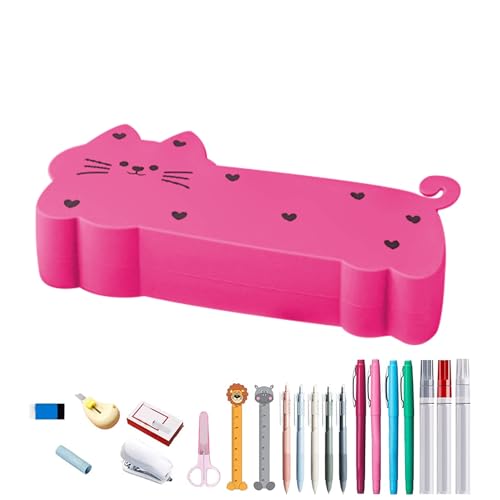 Weiches Federmäppchen,Katzenförmige Süße Stiftetasche | Silicone Organizer Aufbewahrung für Schüler Lehrer Homeoffice Weiches Federmäppchen,Katzenförmige Süße Stiftetasche | Silicone Organizer Aufbewahrung für Schüler Lehrer Homeoffice von Generic