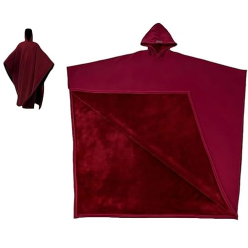 Weighted Cloak Hoodie, Indio - Cloak Hoodie Weighted, Loose Blanket Hoodie, Oversized Long Sleeve Sweatshirt for Men Women (Rot) von Generic