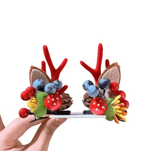 Weihnachten Haarspange Kopfschmuck Elch Clip Paar Clip Festival Dekoration Clip Lovely Small Frauen Damen (# 1) von Generic