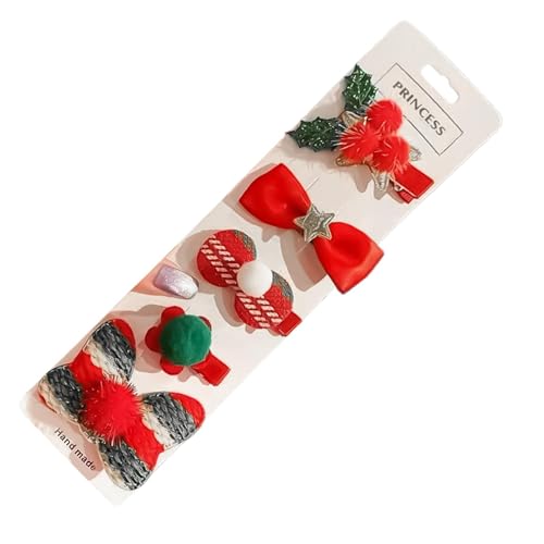 Weihnachten Haarspangen Weihnachten Haarspangen Haarklammern für dickes Haar | Set mit 5 niedlichen modischen Haarnadeln, Weihnachts-Haarspangen für Mädchen, Frauen und Kinder, Haarspangen na von Generic
