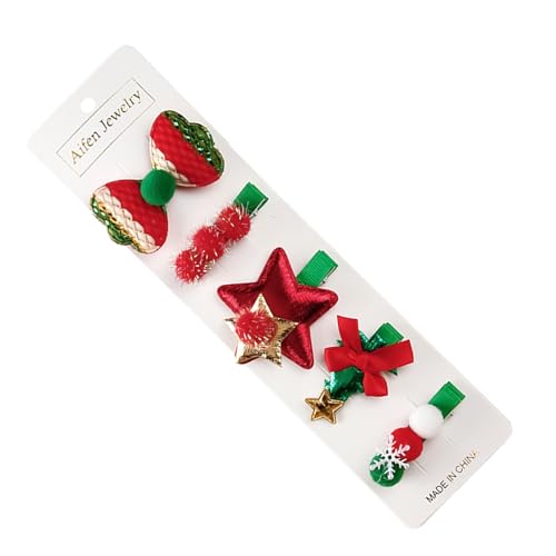 Weihnachten Haarspangen für Mädchen Weihnachten Haarspangen | Haarklammern für dicke Haare | 5er Set Haarspangen für Frauen | Festliche dekorative Haarspangen | Weihnachten Haarschmuck von Generic