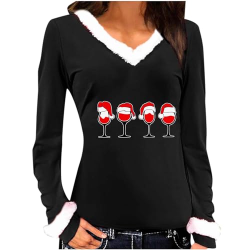 Weihnachten Pullover Damen Elegant Weihnachtspullover Rot Weinglas Druck Oberteile Regular Fit Langarmshirt Festlich Bluse Lustig Shirt Bequemer Tops Weihnachtspulli Sweatshirt Weihnachtsshirt Weihnachten Pullover Damen Elegant Weihnachtspullover Rot Weinglas Druck Oberteile Regular Fit Langarmshirt Festlich Bluse Lustig Shirt Bequemer Tops Weihnachtspulli Sweatshirt Weihnachtsshirt von Generic
