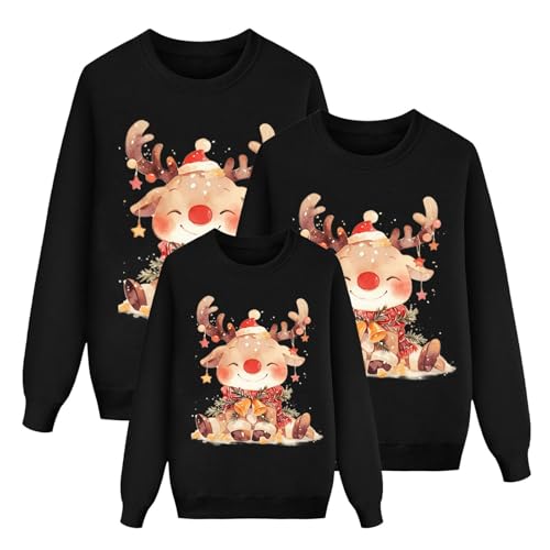 Weihnachten Pullover Set Partnerlook Pärchen Weihnachtspullover Familie Set Gestrickte Pullover Strickpullover Winterpullover Weihnachtspullis Sweatshirt Damen Herren Kinder von Generic