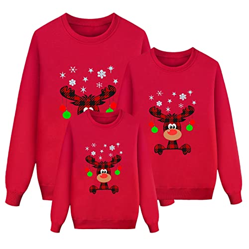 Weihnachten Pullover Set Partnerlook Pärchen Weihnachtspullover Familie Set Gestrickte Pullover Strickpullover Winterpullover Weihnachtspullis Sweatshirt Herren Damen Kinder-Kids von Generic