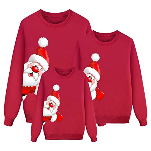 Weihnachten Pullover Set Partnerlook Pärchen Weihnachtspullover Familie Set Gestrickte Pullover Strickpullover Winterpullover Weihnachtspullis Sweatshirt Herren Damen Kinder-Men von Generic