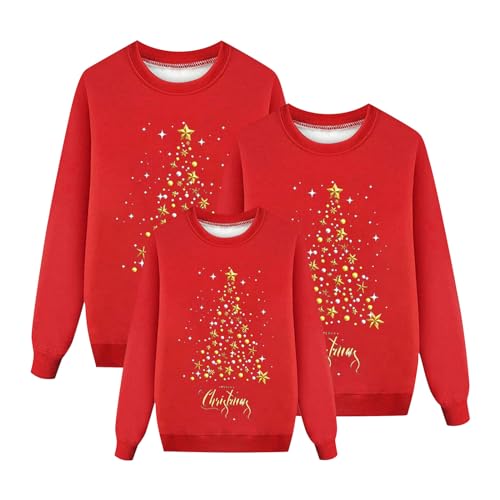 Weihnachten Pullover Set Partnerlook Pärchen Weihnachtspullover Familie Set Gestrickte Pullover Strickpullover Winterpullover Weihnachtspullis Sweatshirt Herren Damen Kinder-Women von Generic