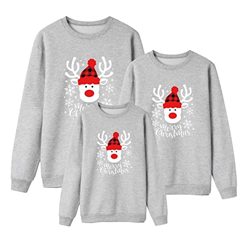 Weihnachten Pullover Set Partnerlook Pärchen Weihnachtspullover Familie Set Gestrickte Pullover Strickpullover Winterpullover Weihnachtspullis Sweatshirt Herren Damen Kinder-Women von Generic