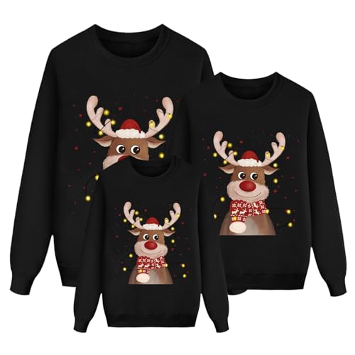 Weihnachten Pullover Set Partnerlook Pärchen Weihnachtspullover Familie Set Gestrickte Pullover Strickpullover Winterpullover Weihnachtspullis Sweatshirt für Mädchen Jungen Kinder Damen Herren A427 von Generic