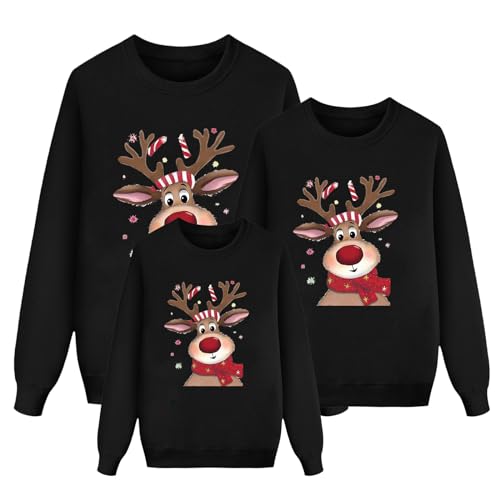 Weihnachten Pullover Set Partnerlook Pärchen Weihnachtspullover Familie Set Gestrickte Pullover Strickpullover Winterpullover Weihnachtspullis Sweatshirt für Mädchen Jungen Kinder Damen Herren A491 von Generic