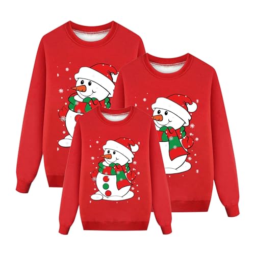 Weihnachten Pullover Set Partnerlook Pärchen Weihnachtspullover Familie Set Gestrickte Pullover Strickpullover Winterpullover Weihnachtspullis Sweatshirt für Mädchen Jungen Kinder Damen Herren A109 von Generic