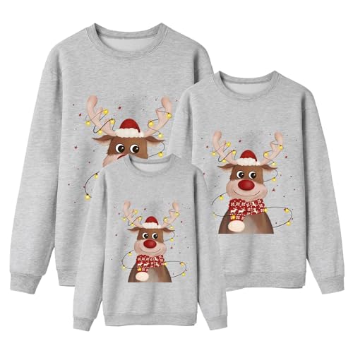 Weihnachten Pullover Set Partnerlook Pärchen Weihnachtspullover Familie Set Gestrickte Pullover Strickpullover Winterpullover Weihnachtspullis Sweatshirt für Mädchen Jungen Kinder Damen Herren A429 von Generic