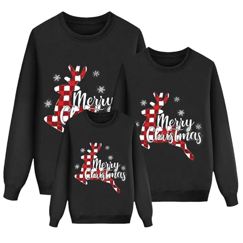 Weihnachten Pullover Set Partnerlook Pärchen Weihnachtspullover Familie Set Gestrickte Pullover Strickpullover Winterpullover Weihnachtspullis Sweatshirt für Mädchen Jungen Kinder Damen Herren A388 von Generic