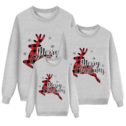 Weihnachten Pullover Set Partnerlook Pärchen Weihnachtspullover Familie Set Gestrickte Pullover Strickpullover Winterpullover Weihnachtspullis Sweatshirt für Mädchen Jungen Kinder Damen Herren A389 von Generic