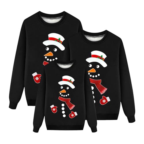 Weihnachten Pullover Set Partnerlook Pärchen Weihnachtspullover Familie Set Gestrickte Pullover Strickpullover Winterpullover Weihnachtspullis Sweatshirt für Mädchen Jungen Kinder Damen Herren A31 von Generic