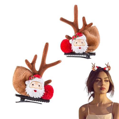 Weihnachten Rentier Clips - Festlicher Urlaub Haarschmuck, Niedliches Geweih Haarspangen | Dekorative Haarnadeln für Weihnachtsfeier Kinder Niedliche Clip Cartoon Haarnadel Haarschmuck für Frauen von Generic
