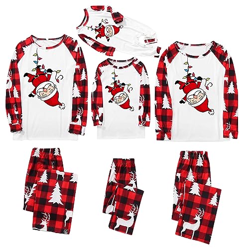 Weihnachten Schlafanzug Familie Set Weihnachten Pyjama Outfit Lang Zweiteiliger Weihnachtsschlafanzug für Vater Muter Kinder Baby Chrismas Kinder von Generic