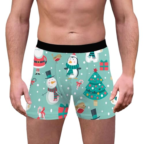Weihnachts Boxershorts Herren Lustige Unterhosen Männer Weihnachten Druck Unterhosen Leicht Bequeme Weich Luftig Weihnachtsunterhose Retroshorts Mode Trend Unterhose Weihnachts Geschenke von Generic