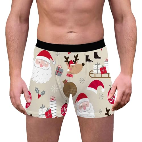 Weihnachts Boxershorts Herren Lustige Unterhosen Männer Weihnachten Druck Unterhosen Leicht Bequeme Weich Luftig Weihnachtsunterhose Retroshorts Mode Trend Unterhose Weihnachts Geschenke von Generic