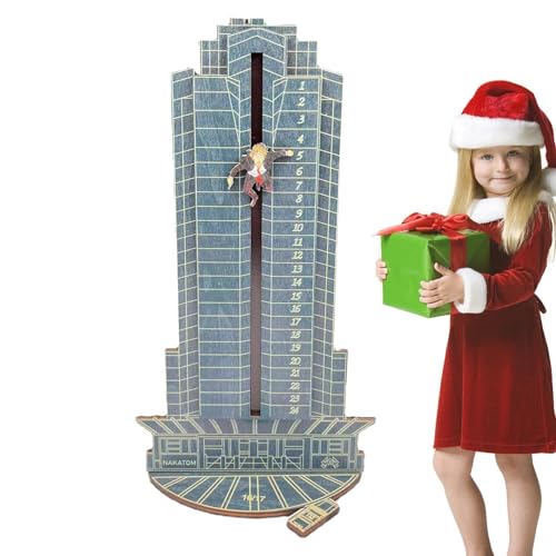 Weihnachts-Countdown-Kalender – Feiertags-Countdown, Weihnachts-Countdown-Timer, hölzerne Tischkalender-Dekoration | Hans Gruber Falling Off Plaza Die Hard Adventskalender Countdown-Kalender fürs Schl von Generic