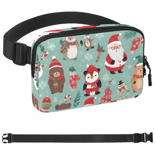 Weihnachts-Elemente-1 Crossbody-Bauchtasche für Damen und Herren, Gürteltasche für Reisen, Freizeit, Spazierengehen, Laufen, Wandern, Radfahren, Mehrfarbig 06, 1.5x9.0x5.9in/4x23x15cm von Generic