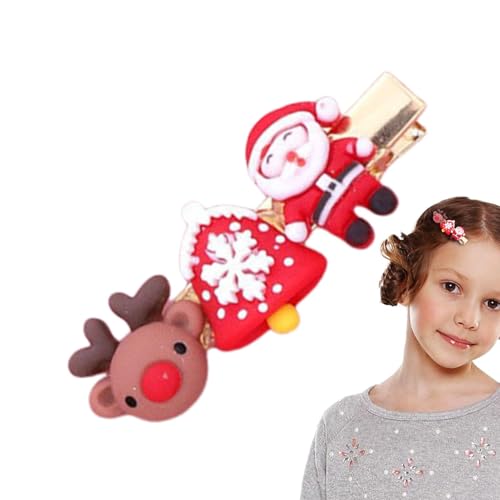 Weihnachts-Haarnadeln für Mädchen, Weihnachts-Haarspange, Weihnachtsmann - Weihnachtssüße Haarnadeln für Kinder | Festliche Weihnachts-Haar-Styling-Nadeln, Strumpffüller für Kinder, Mädchen, von Generic