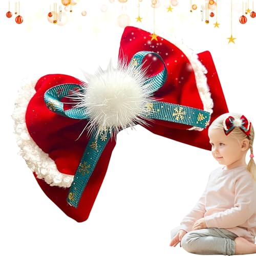 Weihnachts-Haarschleifen, Weihnachts-Haarspangen, schöne Entenschnabel-Haarspangen, bunte rote Haarspangen, niedliche Weihnachts-Haar-Accessoires für Frauen von Generic