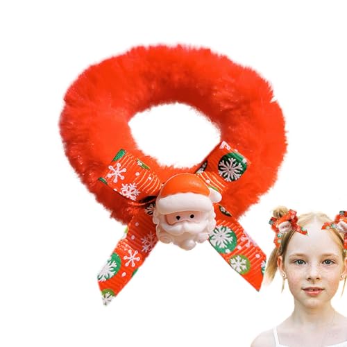 Weihnachts-Haarschleifen, Weihnachtsschleifen für Mädchen - Plüsch-Weihnachts-Haarschmuck, süße Haargummis | Weihnachts-Haarspangen für Mädchen, Weihnachts-Haarnadeln für, Winter, Maskerade von Generic