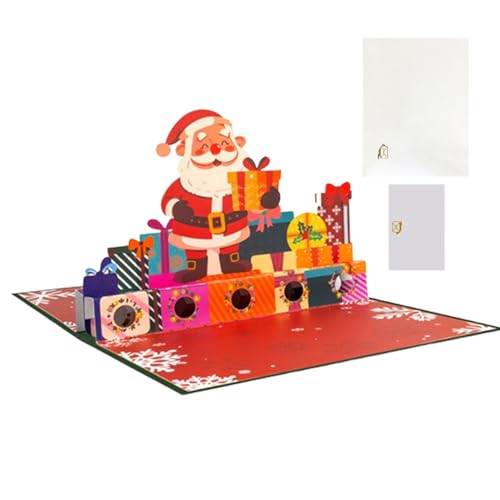 Weihnachts-Pop-Up-Kartenpaket – Festliche gefaltete Grüße mit passenden Umschlägen, süße saisonale Geschenknachricht | Geldgutschein zur Winterfeier, Urlaubsbriefpapier für Kinder, Erwachsene, Familie von Generic
