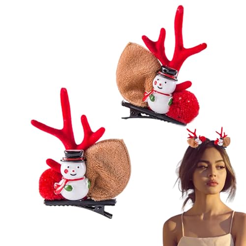 Weihnachts-Rentier-Clips – Niedliche Weihnachts-Rentier-Geweih-Haarnadel, 2 Stück Weihnachts-Rentier-Geweih-Stirnband, Niedliche Rentier-Geweih-Ohren Für Kinder Und Erwachsene von Generic