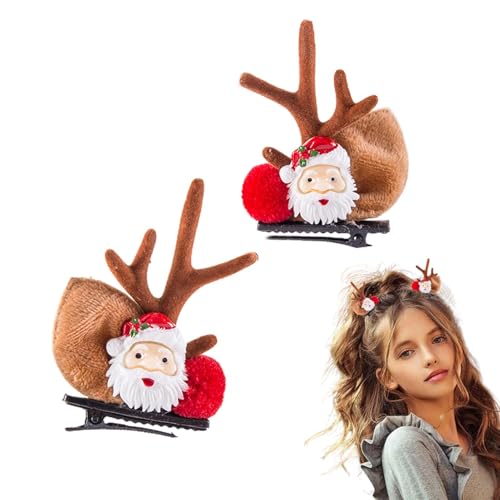 Weihnachts-Rentier-Clips – Niedliche Weihnachts-Rentier-Geweih-Haarnadel, 2 Stück Weihnachts-Rentier-Geweih-Stirnband, Niedliche Rentier-Geweih-Ohren Für Kinder Und Erwachsene von Generic
