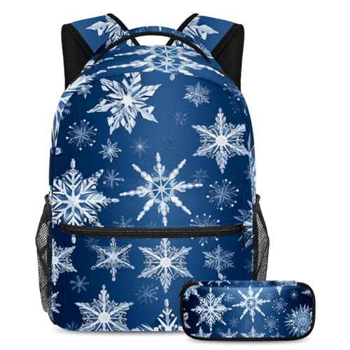 Weihnachts-Schneeflocken-Ausrüstung für Erfolg mit unserem 2-teiligen Schultaschen-Set für Kinder, perfekt für Jungen, Mädchen, Teenager, mit einem Rucksack mit großem Fassungsvermögen und von Generic