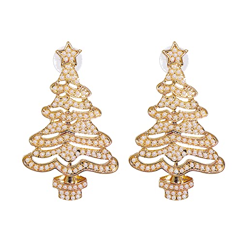 Weihnachtsbaum-Ohrringe für Teenager Mädchen Minimalistische Piercing Ohrstecker Trendy Ohrringe Clip On Ohrringe Frauen, gold, Einheitsgröße, Clip-on von Generic