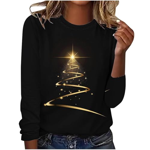 Weihnachtsbluse Damen Weihnachtsbaum Bedruckt Langarmshirt Elchmuster Pullover Bluseshirt Klassische Passform Weihnachten Kostüm Teenager Mädchen Blusentop für Party Streetwear S-5XL Weihnachtsbluse Damen Weihnachtsbaum Bedruckt Langarmshirt Elchmuster Pullover Bluseshirt Klassische Passform Weihnachten Kostüm Teenager Mädchen Blusentop für Party Streetwear S-5XL von Generic