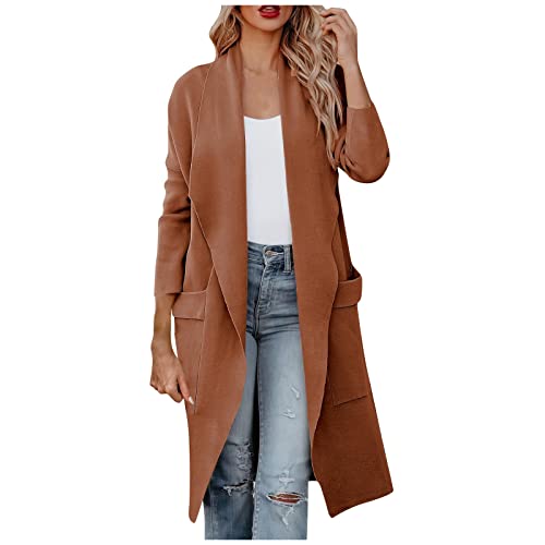 Weihnachtsgeschenke Weste Damen Lang Winterjacke Trend 2022 Weihnachten Herbst Mantel Cwp Jacken Thermo Regenjacken Golf Regenbekleidung Regenjacken Radfahren Jacken Frauen(Camel-1, XL) von Generic