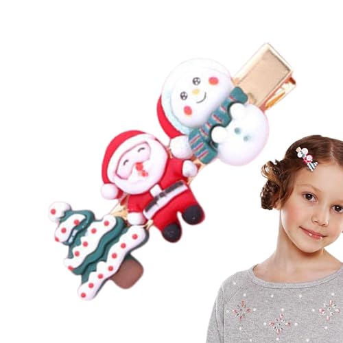 Weihnachtshaarspange Weihnachtsmann,Weihnachtshaarspangen für Mädchen, Niedliche Weihnachts-Haarspangen für Kinder, Weihnachts-Haarschmuck, Weihnachts-Haar-Styling-Nadeln für Mädchen, Kleinkinder von Generic