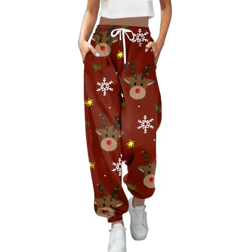 Weihnachtshose Damen Jogginghose Hoher Taille Sweathose Herbst Winter Karite Freizeithose Bequem Sporthose Outdoor Frauen Sweatpants Trainingshose mit Tasche und Tunnelzug Weihnachtshose Damen Jogginghose Hoher Taille Sweathose Herbst Winter Karite Freizeithose Bequem Sporthose Outdoor Frauen Sweatpants Trainingshose mit Tasche und Tunnelzug von Generic