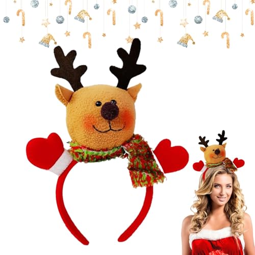 Weihnachtskopfbedeckung mit Schnalle – Weihnachts-Stirnbänder für Frauen | Rentier-Stirnbänder mit Glocke, Haar-Zubehör für Weihnachten, Haarspangen für und Erwachsene, attraktiv und niedlich von Generic