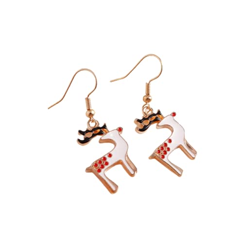 Weihnachtsohrringe, modisch, Hirsch, Wapiti, Ohrhänger für Frauen, Mädchen, schönes Tier, Anhänger, Tropfen, Party, Schmuck, Geschenke von Generic