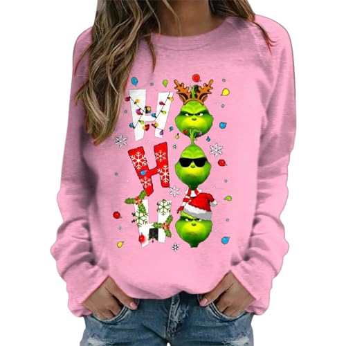 Weihnachtspullover Damen Grinch - Grün Schwarz Lustig Weihnachten Weihnachtspulli Sweatshirt Xmas Christmas Tops Teenager Mädchen Weihnachtsoutfit Weihnachtspullover Damen Grinch - Grün Schwarz Lustig Weihnachten Weihnachtspulli Sweatshirt Xmas Christmas Tops Teenager Mädchen Weihnachtsoutfit von Generic