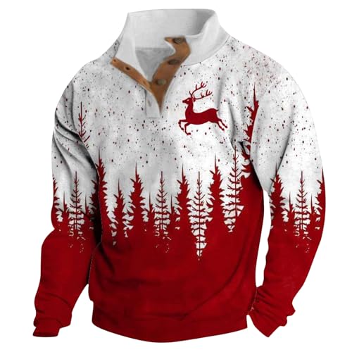 Weihnachtspullover Damen Herren Lustig Schneeflocken Rentier Winterpullover Warm Weihnachtspullover Strickpullover Rundhals Ugly Christmas Sweater Personalisiert Unisex Sweatshirt von Generic