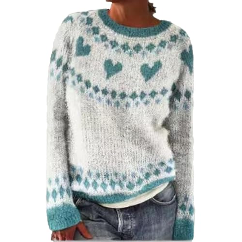 Weihnachtspullover Damen Langarm Rundhals Elegant Fleecepullover Oversize Strickpullover Norweger Winterpullover Warm Y2k Damenpullover Flauschiger Pullover Sweater Winter Patchwork Sweatshirt Weihnachtspullover Damen Langarm Rundhals Elegant Fleecepullover Oversize Strickpullover Norweger Winterpullover Warm Y2k Damenpullover Flauschiger Pullover Sweater Winter Patchwork Sweatshirt von Generic