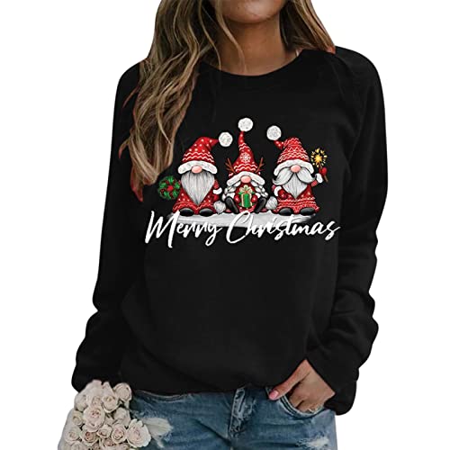 Weihnachtspullover Damen - Pullover Weihnachten Damen Weihnachts Sweatshirt Lustig Langarm Weihnachtsshirt Glitzer Weihnachtsmotiv Christmas Oberteil Weihnachtsbluse Weihnachtspulli Teenager Mädchen von Generic