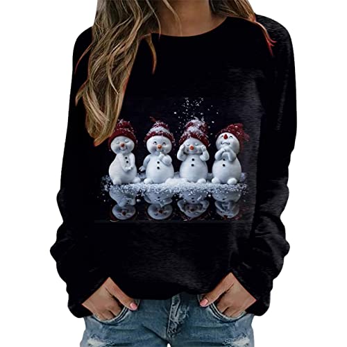 Weihnachtspullover Damen - Pullover Weihnachten Damen Weihnachts Sweatshirt Lustig Langarm Weihnachtsshirt Glitzer Weihnachtsmotiv Christmas Oberteil Weihnachtsbluse Weihnachtspulli Teenager Mädchen von Generic