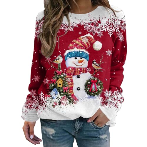 Weihnachtspullover Damen - Ugly Christmas Sweater - Lustig Weihnachtspulli Mit Weihnachtsmotiv - Xmas Sweatshirt Für Teenager Mädchen - Weihnachtsoutfit von Generic